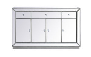 60 inch mirrored credenza in antique silver