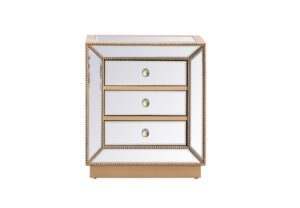 21 inch mirrored chest in antique gold