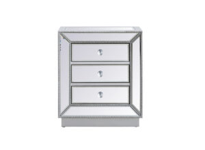 21 inch mirrored chest in antique silver