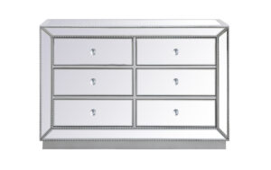 48 inch mirrored cabinet in antique silver