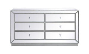 60 inch mirrored chest in antique silver