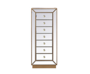 18 inch mirrored lingere chest in antique gold