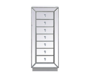 18 inch mirrored lingere chest in antique silver
