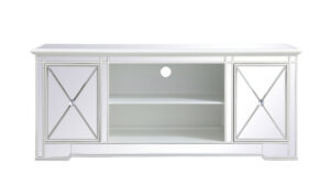 Modern 60 in. mirrored tv stand in antique white
