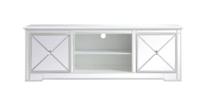 Modern 72 in. mirrored tv stand in antique white