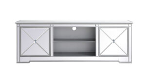 Modern 72 in. mirrored tv stand in antique Silver