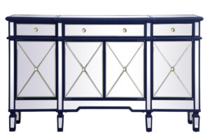 60 inch mirrored credenza in blue