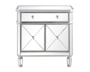 1 Drawer 2 Door Cabinet 32 in. x 16 in. x 32 in. in silver Clear