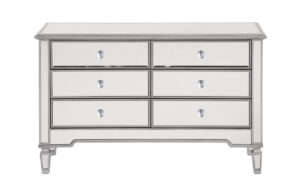 6 Drawer Dresser 48 in. x 18 in. x 32 in. in silver paint