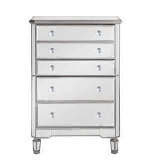 5 Drawer Cabinet 33 in. x 16 in. x 49 in. in silver paint