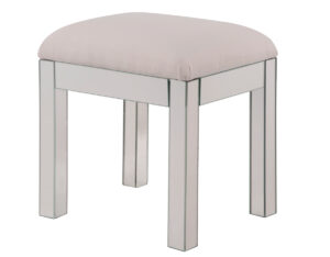 Dressing stool 18 in. x 14 in. x 18 in. in Clear Mirror