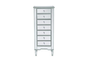 Lingerie Chest 7 drawers 20in. W x 15in. D x 48in. H in antique silver paint
