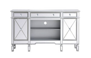 Contempo 60 in. mirrored credenza in antique Silver