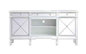 Contempo 72 in. mirrored credenza in antique white