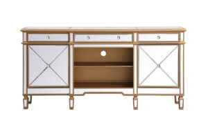 Contempo 72 in. mirrored credenza in antique gold