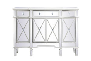 48 inch mirrored credenza in antique white