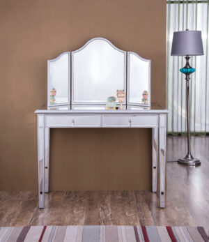 Vanity Table 42 in. x 18 in. x 31 in. and Mirror 39 in. x 1 in. x 42 in.