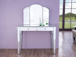 Vanity Table 42 in. x 18 in. x 31 in. and Mirror 32 in. x 24 in. 