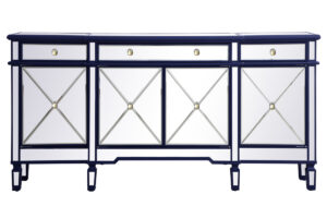 72 inch mirrored credenza in blue