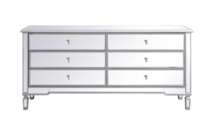 Contempo 72 in. mirrored chest in antique Silver
