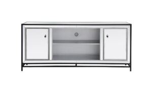 James 60 in. mirrored tv stand in black