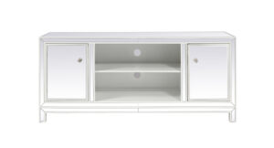 60 in. mirrored TV stand in white