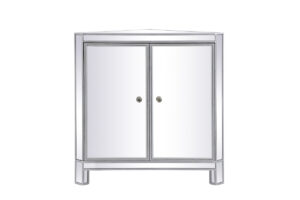 31 inch mirrored corner cabinet in silver