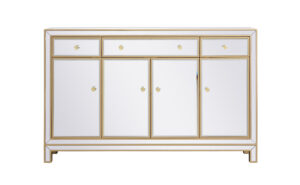 56 inch mirrored credenza in gold