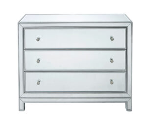 Chest 3 drawers 40in. W x 16in. D x 32in. H in antique silver paint