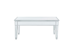 coffee table 40in. W x 20in. D x 18in. H in antique silver paint