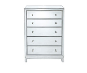Chest 5 drawers 34in. W x 16in. D x 48in. H in antique silver paint