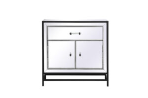 James 28.5 in. mirrored cabinet in black