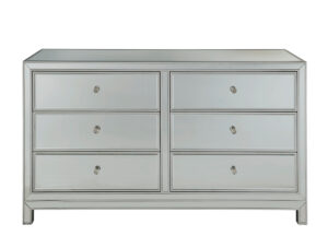Dresser 6 drawers 60in. W x 18in. D x 32in. H in antique silver paint