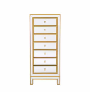 Lingerie Chest 7 drawers 18in. W x 15in. D x 42in. H in gold