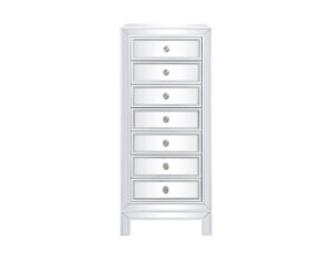 18 inch mirrored lingere chest in white