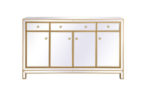 Reflexion 60 in. mirrored credenza in gold