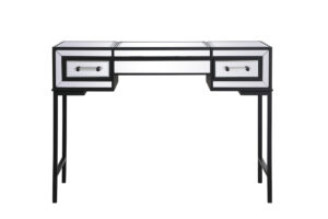 42 inch mirrored flip top vanity table in black