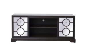 60 in. mirrored TV cabinet stand in dark walnut