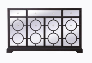60 in. mirrored credenza in dark walnut