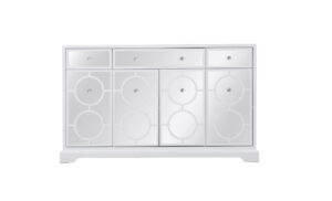 60 in. mirrored credenza in white