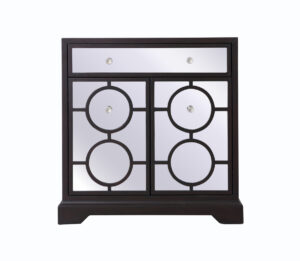 32 in. mirrored cabinet in dark walnut