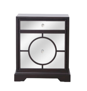 24 in. mirrored cabinet in dark walnut