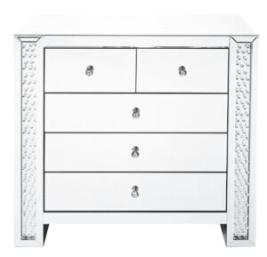 39.5 inch Crystal five drawers Cabinet in Clear Mirror Finish