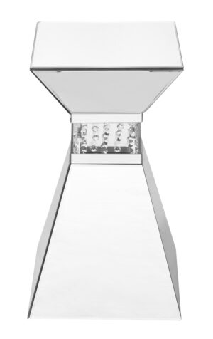12 inch Crystal End Table in Clear Mirror Finish