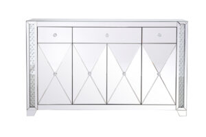 60 in clear crystal mirrored credenza