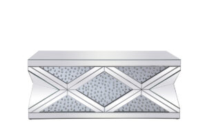47.5 inch Rectangle Crystal Coffee Table Clear Royal Cut Crystal