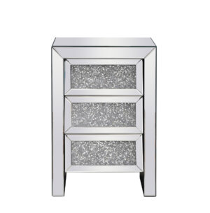 17.5 inch Crystal Bedside Table Silver Royal Cut Crystal