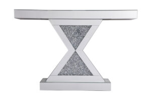 47 in. crystal mirrored console table