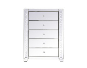 Raiden 34 inch LED mirrored 5 drawers chest
