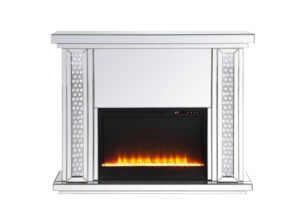 Raiden 47 inch LED mirrored mantle with crystal fireplace